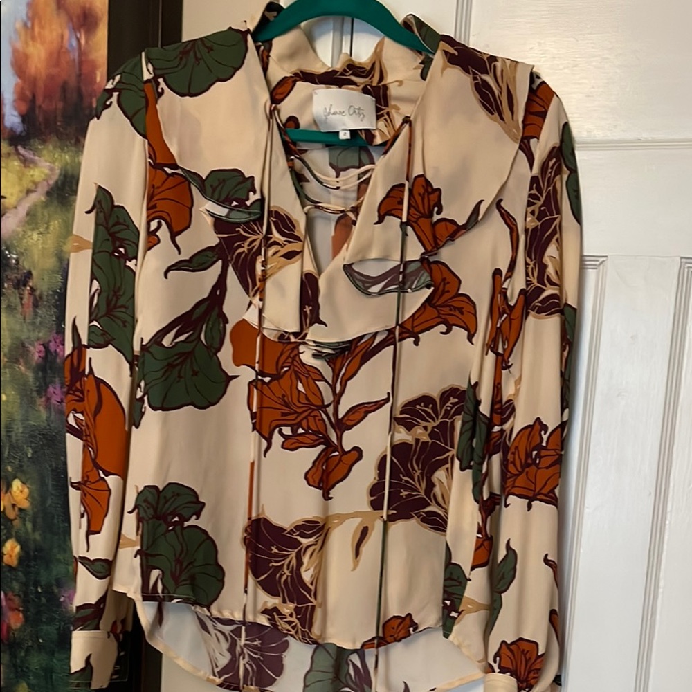 Johanna Ortiz Floral Women's Top - Cream, Green, Orange